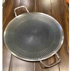 Honeycomb Non-Stick Tawa – Laser Etched Stainless Steel Frying Plate (38 cm)