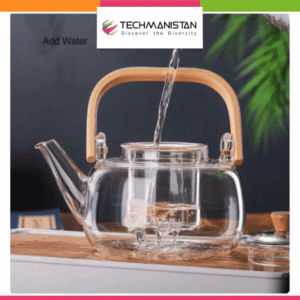Glass Tea Kettle with Glass Filter & Wooden Handle