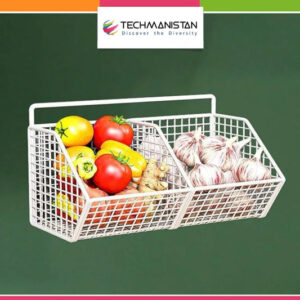 2 Grids Wall Mounted Metal Wire Storage Basket