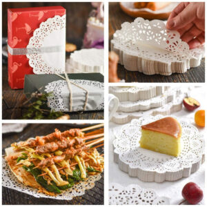 Pack of 100 - Disposable Food Grade Round Paper Doilies