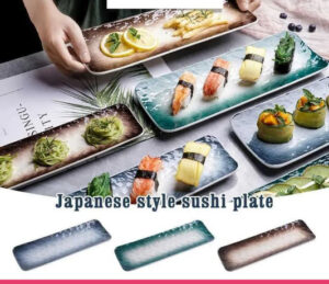 Brown Color Japanese Style Sushi Plate