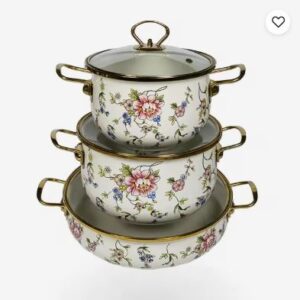 6pcs High Quality American Style Ceramic Enamel Pot With Lids