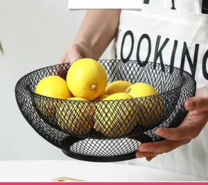 Dual Mesh Fruit Basket Nordic Round Storage Table Basket