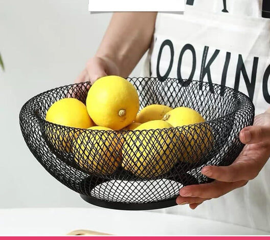 Dual Mesh Fruit Basket Nordic Round Storage Table Basket
