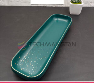 Green with Splatter Multipurpose Long Ceramic Tray