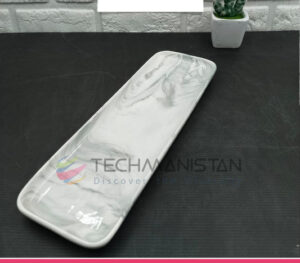 Marble-Design Rectangular Ceramic Serving Plate