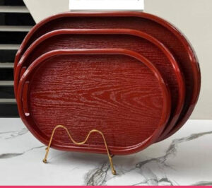 Set of 3 - Oval Serving Trays with Integrated Handles