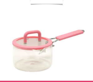 Heat Resistant Borosilicate Glass Pot with Lid & Long Handle -- 1.8L