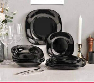 Luxury Black Marble Dinner Plate Set