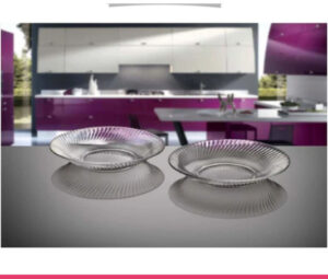 Set of 6 Diamond Curry Plates Clear Glass Salan Plates