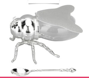 Honey Bee Shape Glass Honey Pot
