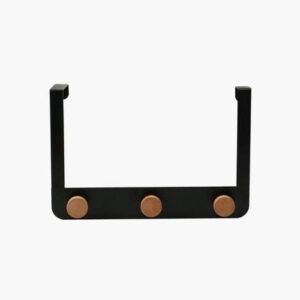 Removable 3 Bamboo Hooks Metal Over the Door Nail-Free Door Hook Hanger Storage Organizer Over the Door Hanger