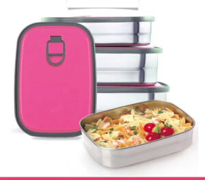 Set of 3 Stainless Steel Lunch Box, Bento Box