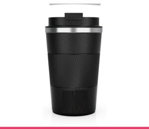 Stainless Steel Coffee Cup With Protective Leather Sleeve