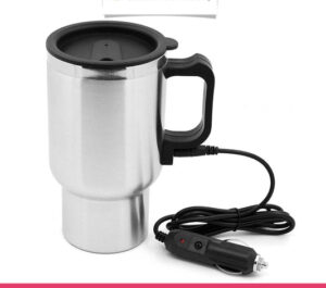 Stainless Steel Electric Coffee Heating Mug with Car Plugin