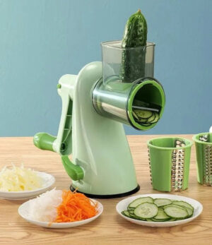 Vegetable Chopper with 3 Rotating Stainless Steel Blades